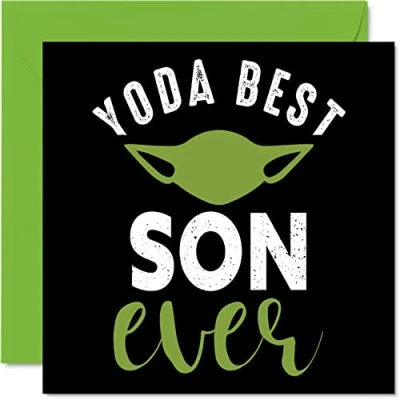 Image of Funny Birthday Cards for Son Yoda Best Joke Happy Card from Mum or Dad, Banter Gifts, 145mm x Greeting Gift