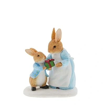 Image of Beatrix Potter Mrs Rabbit Passing Peter a Present Figurine