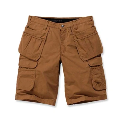 Image of Carhartt Men&#039;s Rugged Flex Relaxed Fit Ripstop Cargo Multi Pkt Work Short, Brown, W30