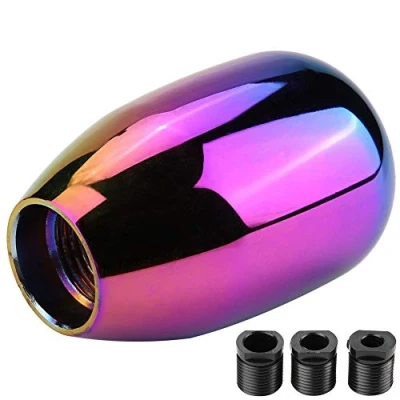 Image of Qiilu Gear Shift Knob, Metal Car 5 Speed Manual Knob Shifter Lever Stick with 3 Adapters 8/10/12mm(Color)
