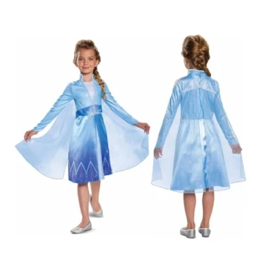 Image of Disney Official Classic Frozen Elsa Dress Up for Girls, Costume Kids, Princess Costumes Fancy Outfit, S (5 6 yrs)