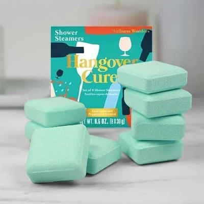 Image of Gift Republic Hangover Cure Shower Steamers Eucalyptus and Peppermint Scented Pack of 8 Bombs