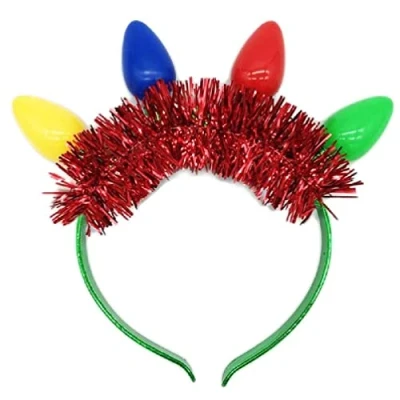 Image of christmas Flashing led headband Fun and Festive light bulb for kids Adults glow in the dark Accessories Party Favor girls women