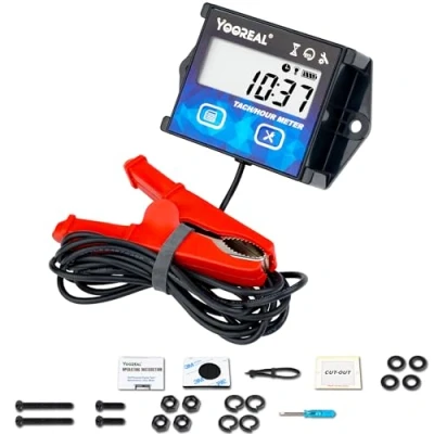 Image of YOOREAL Digital Tachometer Hour Meter Maintenance Reminder With clips Backlight Replaceable Battery Waterproof for Lawn Mower Motorcycle Outboard Motor Generator Snow Blower etc