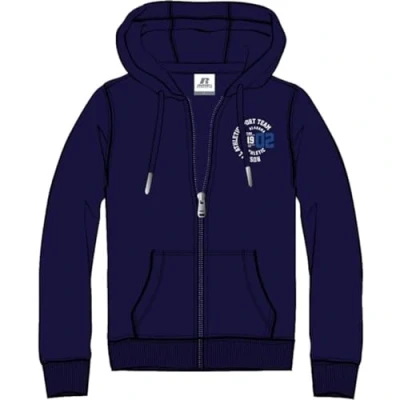 Image of Russell Athletic A00571 NA 190 COLLEGIATE ZIP THROUGH HOODY Sweatshirt Men&#039;s NAVY Size S