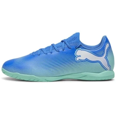 Image of Puma Future 7 PLAY IT Indoor football boots, Men&#039;s, Size: 11, Hyperlink blue/mint/white Textile/synthetics