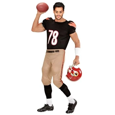 Image of Mens American Footballer Costume Extra Large UK 46&quot; for USA Sports Fancy Dress