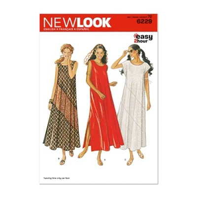 Image of New Look 8 10 12 14 16 18 Sewing Pattern 6229 Misses Dresses, Multi Coloured