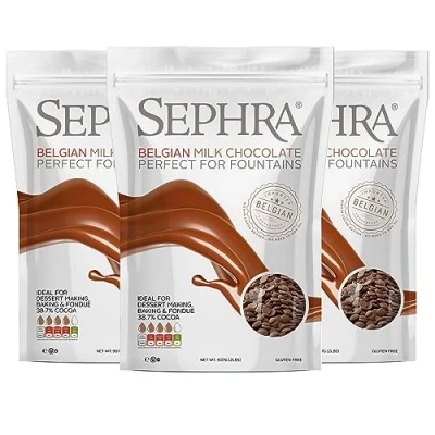 Image of Sephra Milk Belgian Couverture Fountain Chocolate Callets (3 x 907g Bags)