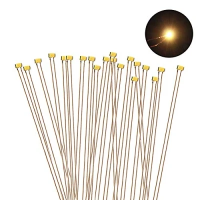 Image of Evemodel C0402WM 20pcs Pre soldered micro 0.1mm Copper Wired WARM WHITE SMD Led 0402 NEW