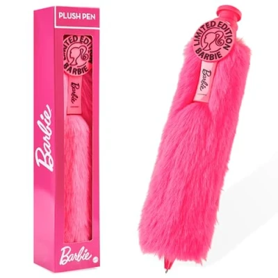 Image of Barbie Retractable Ballpoint Pen Black Ink, Fluffy Novelty Gifts for Her
