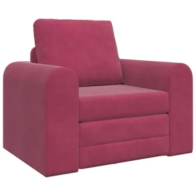 Image of vidaXL Floor Sofa Bed 2 in 1 Wine Red 98x71x83 cm Velvet