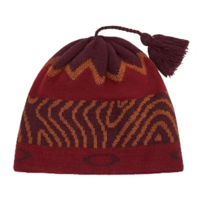 Image of Oakley Men&#039;s Team Collection Nordic Tassle Beanie Hat, Grenache Norway Pattern, One Size