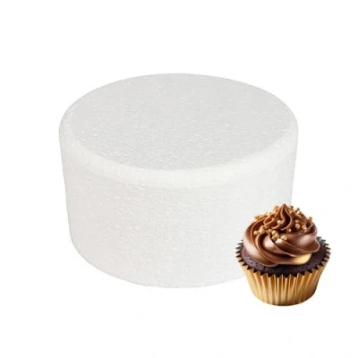 Image of Culpitt 8&quot; x 5&quot; Round Cake Dummy, Bevelled Edge Form, Practice Decorating or Use for Creating Long Lasting Displays, Smooth Polystyrene