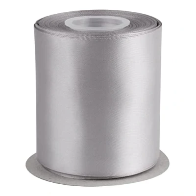 Image of AVANAVA 100mm Wide Ribbon Double Face Satin 22 Meters (012 Silver)