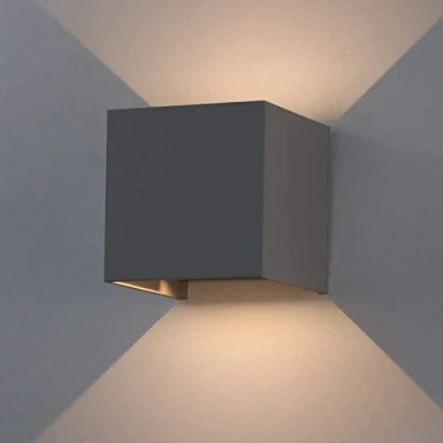 Image of K Bright 7W LED Outdoor Wall Lamps, up and Down Adjustable Light Beam,Waterproof IP65 for Light,Warm White 3000K, Indoor Decorative Dark Grey