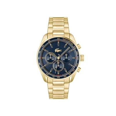 Image of Lacoste Boston Chronograph watch goldcoloured/blue, Men&#039;s, Size: One Size, Gold coloured/blue