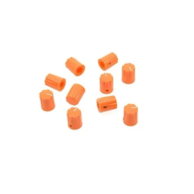 Image of KAISH 10pcs Orange Guitar Scalloped Edge Amplifier Knob Cylinder Effect Pedal Knobs