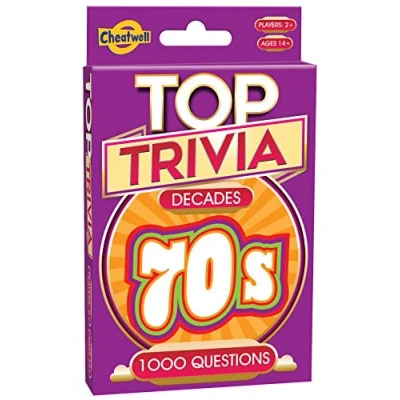 Image of Cheatwell Games Top Trivia 1970&#039;s A Decade of Travel Pack Card Game 1000 Quiz Questions For Ages 14 and up