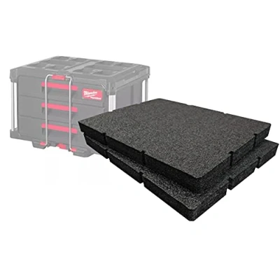 Image of Shadow Foam Easy Peel Inserts For Milwaukee Packout Drawer Tool Box [Black 30mm Twin Pack] Cut and Organisation, Kaizen, 5s, Storage &amp; Boxes