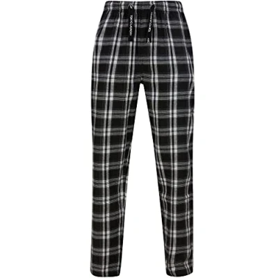 Image of Tokyo Laundry Men&#039;s Bennett Brushed Flannel Woven Checked Cotton Lounge Pants Jet Black M