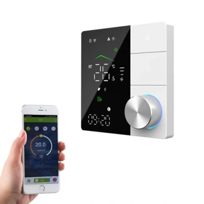 Image of Qiumi Smart Wifi Knob Thermostat Temperature Controller for Floor Heating Electric work with Alexa Google Home, 16A 95 240V AC
