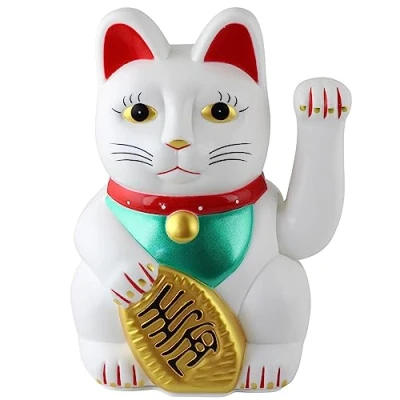 Image of Freak Scene Lucky cat Maneki Neko Waving 20cm white
