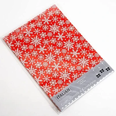 Image of Italian Options 250GSM Non Shed Glitter Card Craft Paper 10 Sheets, A4 Size, Christmas Snowflakes