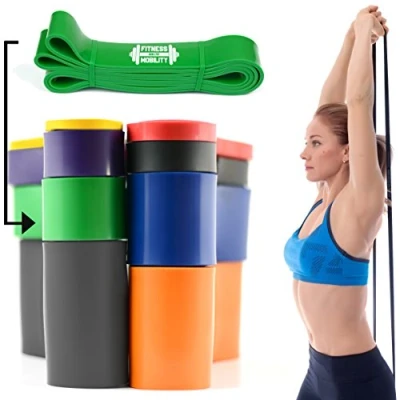Image of CKB LTD Fitness Resistance Bands GREEN 4.5 cm 9 55 kg SINGLE BAND for Assisted Pull Up Stretch Strong Gym Elastic Calisthenics Gymnastics Loop Powerlifting Workout Ideal Men Women Exercise