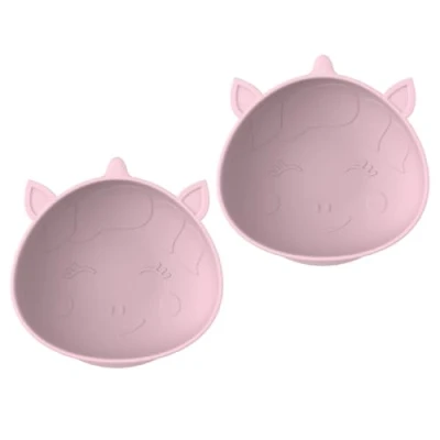 Image of melii Silicone Suction Bowl for Babies and Toddlers, 2 Pack, 10.1 oz, Unicorn, 100% Food Grade Silicone, Animal Shaped, BPA Free, Dishwasher &amp; Microwave Safe