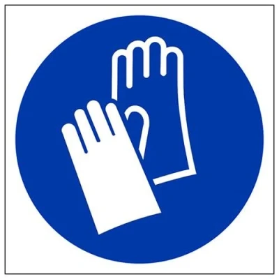 Image of V Safety Gloves Logo PPE Sign 200mm x Self Adhesive Vinyl