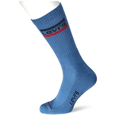 Image of Levi&#039;s Unisex Footie Crew Sock, Tangerine Tango/Oatmeal, 35/38