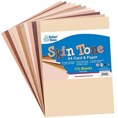 Image of Baker Ross FE492 Skin Tone A4 Paper &amp; Card Value Pack of 112,