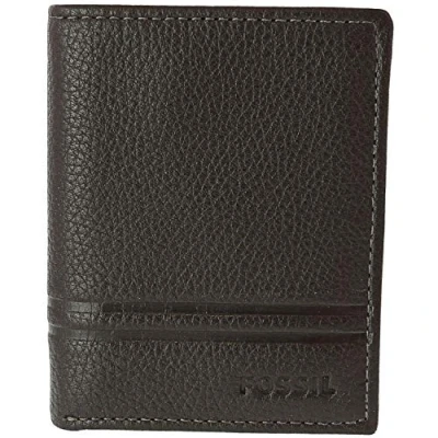 Image of Fossil Men&#039;s Trifold Tri Fold Wallet, Wilder Dark Brown, One Size