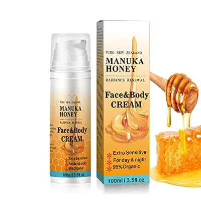 Image of Manuka Honey Face Cream Moisturiser Soothes Hydrates Increases Skin Elasticity 2 in 1 &amp; Body for Neck 100ml