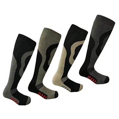 Image of i Smalls Mens 4 Pairs High Performance Ski Socks Long Hose Thermal Socks, UK 6 11, EUR 39 45, Assorted Masculine