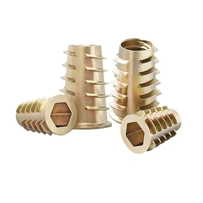 Image of Qrity 20 Pcs Hex Socket Screw in Nuts Fastener M4x10mm, Zinc Alloy Ladder shaped Threaded Insert Nuts, Interface Drive