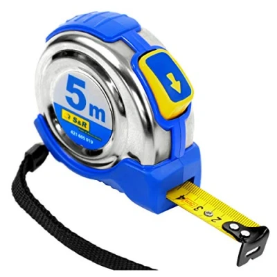 Image of S&amp;R Tape Measure 5.0 m x 19 mm, Conveyor Belt with Compact Stainless Steel housing Clip, Nylon Polymer Coated Tape, Autolock, Ferro Series, Profi