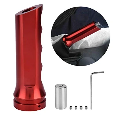 Image of Gorgeri Universal Auto Car Aluminum Alloy Handbrake Cover (Red), Premium Quality, Non Slip, Easy Install