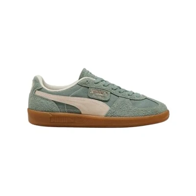 Image of Puma Palermo Vintage Unisex Trainers, Size: 10.5, Green moon/alpine snow Leather and textile