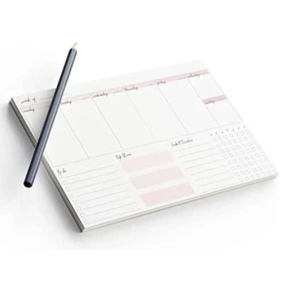 Image of A4 Weekly Planner 52 Week To View Diary Desk Pad Habit Tracker Todo Do List Pink