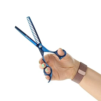 Image of Mikki Doodle, Dog, Puppy Chunker Finishing Scissors Shears, Sharp &amp; Durable Semi Convex Blade, Blunted Safety Tips, Adjustable Tension Screw for Control and Precision, 17.8cm (7)