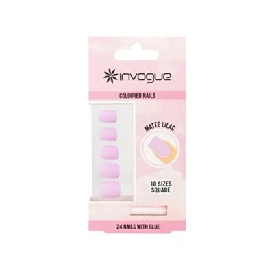 Image of Invogue Matte Lilac Square Nails (24 Pieces)