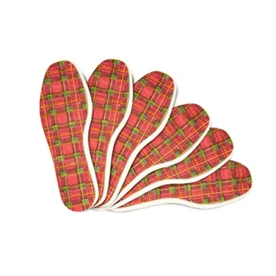 Image of 6 Pair Pack Tartan Shoe Insoles Set for Men and Women Comfortable Inserts Everyday Use Unisex with Stylish Design Kaps (39 EUR / UK Women)