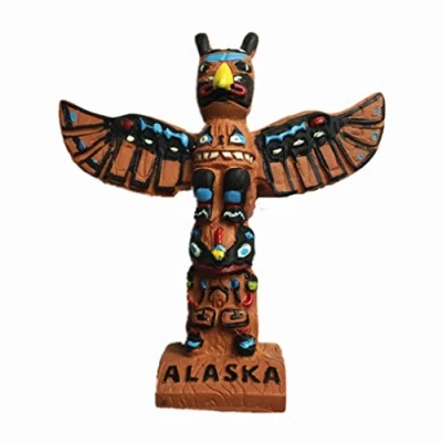 Image of 3D Alaska totem pole USA Fridge Magnet， Home &amp; Kitchen Decoration magnetic sticker refrigerator magnet tourist souvenir gift
