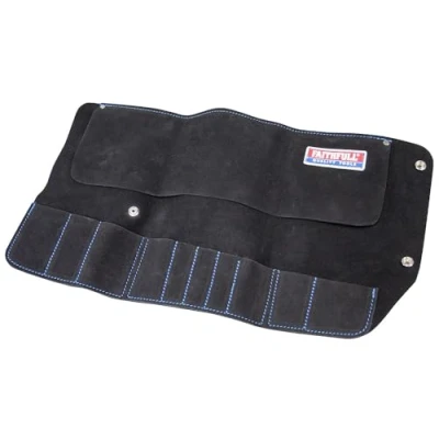 Image of Faithfull 10 Pocket Black Suede Leather Tool Roll