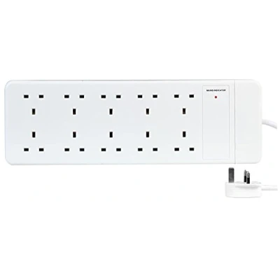 Image of PRO ELEC PEL01383 10 Gang Extension 1m, White