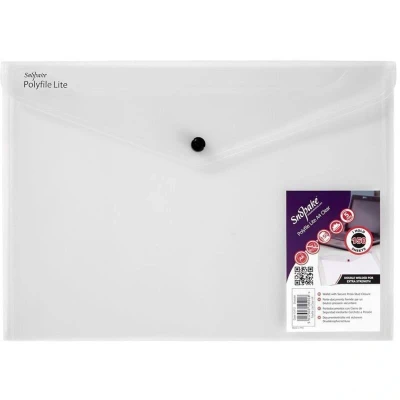 Image of Snopake Lite Polyfile Wallet File Polypropylene A4 Clear (Pack 5)