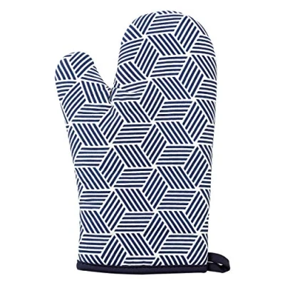 Image of Premier Housewares 5100236 Oven Glove, Cotton, White/Blue, Single