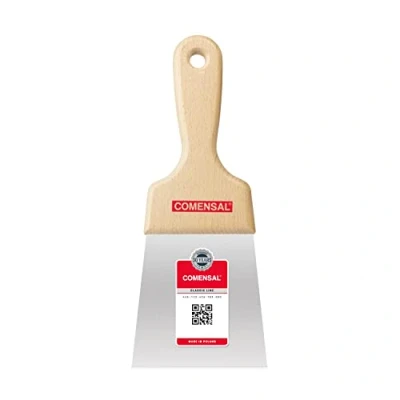 Image of COMENSAL® Taping Knife 3.9&quot; Plastering Tool Spatula Stainless Steel Wooden Handle Drywall Filling Made in EU 100 mm